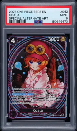 2026 ONE PIECE EB03-ONE PIECE HEROINES EDITION SPECIAL ALT ART #042 KOALA PSA 9 - Image 1