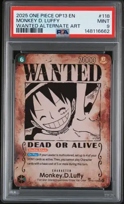 2025 ONE PIECE CARRYING ON HIS WILL WANTED ALT ART MONKEY D. LUFFY PSA 9 - Image 1