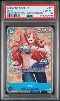 2025 ONE PIECE JPN MINI-TIN PACK SET VOL.2 KOUSHI ROKUSHIRO #112 NAMI PSA 10 - Image 1