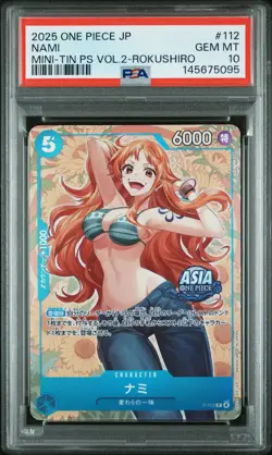 2025 ONE PIECE JPN MINI-TIN PACK SET VOL.2 KOUSHI ROKUSHIRO #112 NAMI PSA 10 - Image 1