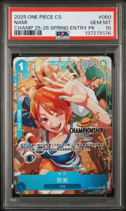 2025 ONE PIECE SIMPLIFIED CHINESE CHAMP 25-26 SPRING ENTRY PACK #050 NAMI PSA 10 - Image 1