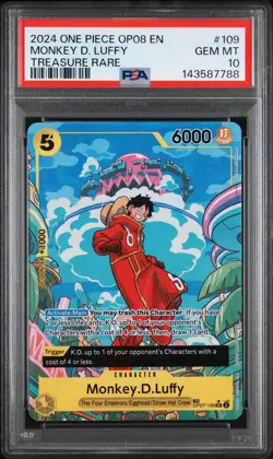 2024 ONE PIECE OP08-TWO LEGENDS TREASURE RARE #109 MONKEY D. LUFFY PSA 10 - Image 1