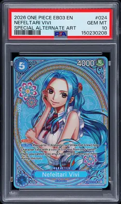 2026 ONE PIECE EB03-HEROINES EDITION SPECIAL ALT ART NEFELTARI VIVI PSA 10 - Image 1