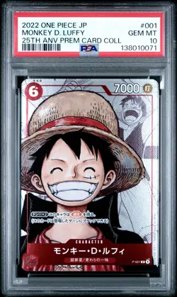 2022 ONE PIECE JPN 25TH ANNIV PREMIUM COLLECTION #001 MONKEY D. LUFFY PSA 10 - Image 1