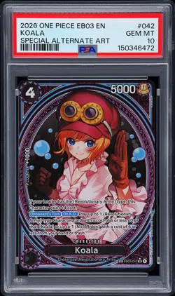 2026 ONE PIECE EB03-ONE PIECE HEROINES EDITION SPECIAL ALT ART #042 KOALA PSA 10 - Image 1