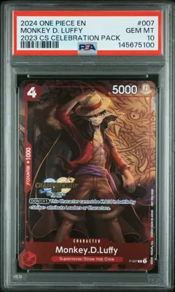 2024 ONE PIECE CHAMP 2023 CELEBRATION PACK #007 MONKEY D. LUFFY PSA 10 - Image 1