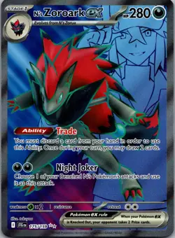 Pokemon TCG N's Zoroark EX Holo Ultra Rare Card 175/159 Journey Together NM - Image 1