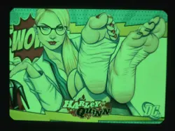 Harley Quinn Batman DC universe Custom Glow Waifu Card feet Fan Art2 - Image 2