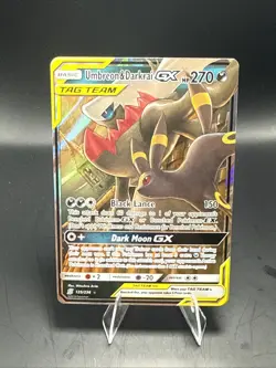 Pokemon TCG UMBREON & DARKRAI GX Holo Card 125/236 Sm-Unified Minds Tag Team EX - Image 1