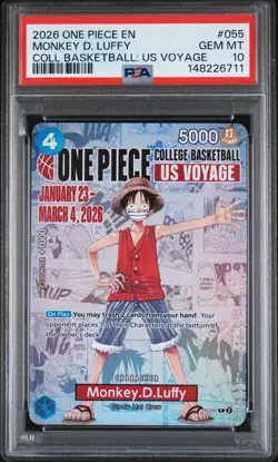 PSA 10 One Piece Card Monkey D. Luffy US College Basketball Voyage Promo - Image 1