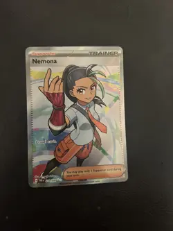 Pokemon TCG Nemona Trainer Paldean Fates Full Art Holo Ultra Rare Card 229/091 - Image 1
