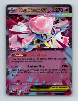 Mega Diancie ex 041 2025 Pokemon Phantasmal Flames Double Rare Card NM+ (d) - Image 1