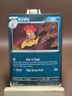 LP Scrafty SVP188 Journey Together Promo Cosmos Holo Pokemon Card - Image 1
