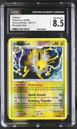 CGC 8.5 Jolteon 2009 Rising Rivals 26/111 Reverse Holo Pokemon Card - Image 1