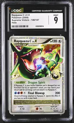 CGC 9 MINT Rayquaza C LV.X 2009 Supreme Victors 146/147 Holo Pokemon Card - Image 1