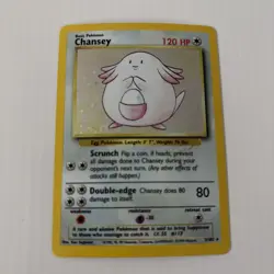 Pokemon TCG Base Set Chansey Holo Card #3/102 MP Condition - Image 1