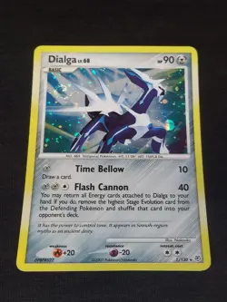 Pokemon TCG Dialga Diamond & Pearl Holo Rare Card 1/130 2007 Perfect Swirl! 💎 - Image 1