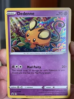 POKEMON DEDENNE SWSH080 PROMO BLACK STAR COSMOS HOLOFOIL NM CARD - Image 1