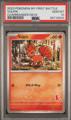 PSA 10 Vulpix Charmander Stamped My First Battle Deck Pokemon Card Low Pop - Image 1