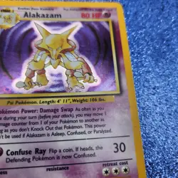 Pokemon TCG Alakazam Base Set 1/102 Holo Rare 80 HP Wizards 1999 Card - Image 2