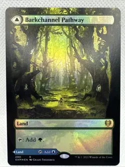 MTG - Barkchannel Pathway (Borderless) Kaldheim Foil NM Unplayed - Image 1