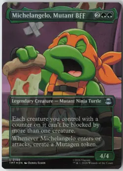 Michelangelo, Mutant BFF (Borderless) (198) - Foil - Ninja Turtles (TMT) - NM - Image 1