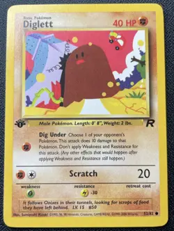 Pokemon Diglett 52/82 1st Edition Team Rocket Common LP (#1) - Image 1