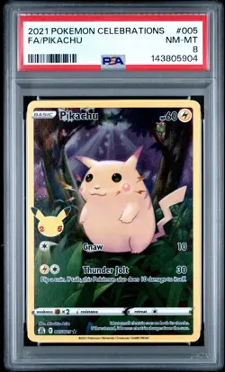2021 POKEMON CELEBRATIONS #005 FULL ART/PIKACHU PSA 8 - Image 1