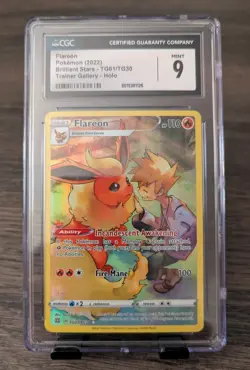 Pokemon Flareon TG01/TG30 Brilliant Stars Trainer Gallery CGC MINT 9 - Image 1
