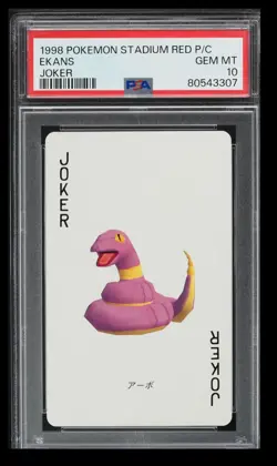 1998 Pokemon Stadium Red Poker Card Ekans PSA 10 Japanese #JOKER Charizard - Image 1