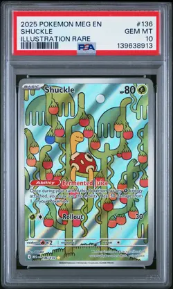 2025 POKEMON MEG EN-MEGA EVOLUTION ILLUSTRATION RARE #136 SHUCKLE PSA 10 - Image 1