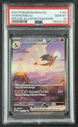 CHARIZARD EX PSA 10 2023 POKEMON MEW EN #199/165 SPECIAL ILLUSTRATION RARE 2146 - Image 1