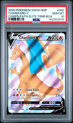 2020 POKEMON SWSH PROMO CHAMPION'S PATH ETB #050 CHARIZARD V PSA 10 - Image 1