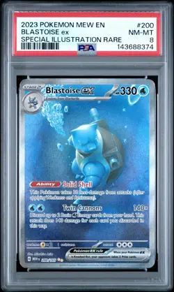2023 POKEMON MEW EN-151 SPECIAL ILLUSTRATION RARE #200 BLASTOISE EX PSA 8 - Image 1