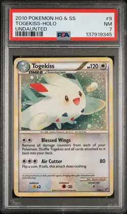 2010 POKEMON HEARTGOLD & SOULSILVER UNDAUNTED #9 TOGEKISS-HOLO PSA 7 - Image 1
