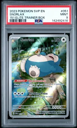 2023 POKEMON SVP EN-SV BLACK STAR PROMO 151 ELITE TRAINER BOX #051 SNORLAX PSA 9 - Image 1