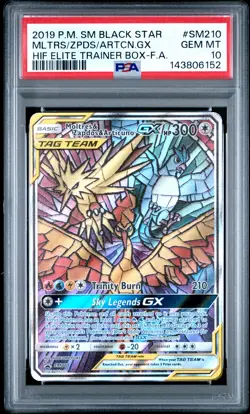 2019 POKEMON SM BLACK STAR PROMO FULL ART/MOLTRES & ZAPDOS & ARTICUNO GX PSA 10 - Image 1