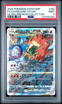 2022 POKEMON SWSH BLACK STAR PROMO #262 FULL ART/CHARIZARD VSTAR PSA 9 - Image 1