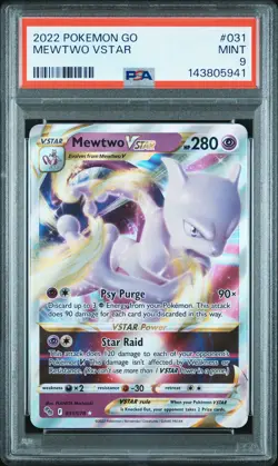 2022 POKEMON GO #031 MEWTWO VSTAR PSA 9 - Image 1
