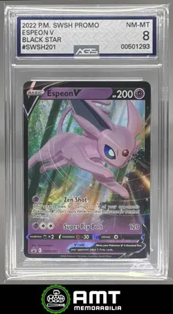 Espeon V AGS 8 2022 Pokemon Sword & Shield Black Star Promos #SWSH201 1293 - Image 1