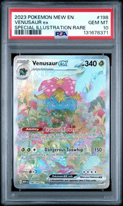 2023 POKEMON MEW EN-151 SPECIAL ILLUSTRATION RARE #198 VENUSAUR EX PSA 10 - Image 1
