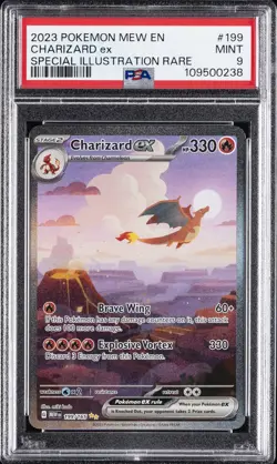 2023 POKEMON MEW EN-151 SPECIAL ILLUSTRATION RARE #199 CHARIZARD EX PSA 9 - Image 1