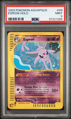 2003 POKEMON AQUAPOLIS #H9 ESPEON-HOLO PSA 9 - Image 1