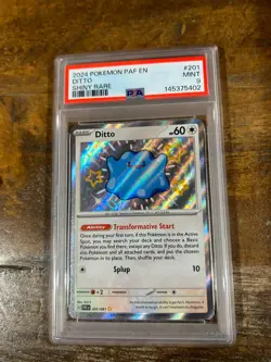 POKEMON 2024 Paldean Fates Shiny Rare DITTO #201 PSA 9 Mint RARE - Image 1