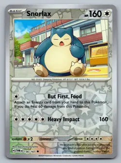 Pokemon TCG SV06: Twilight Masquerade Snorlax 136/167 Reverse Holo - Image 1