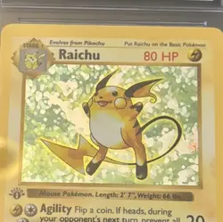CGC 10 Gem Mint Raichu 14/102 Base Set 1st Edition Shadowless POKEMON - Image 3