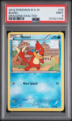 2012 POKEMON BLACK & WHITE DRAGONS EXALTED #32 BUIZEL PSA 9 - Image 1