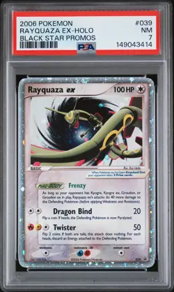 2006 POKEMON BLACK STAR PROMOS #039 RAYQUAZA EX-HOLO PSA 7 - Image 1