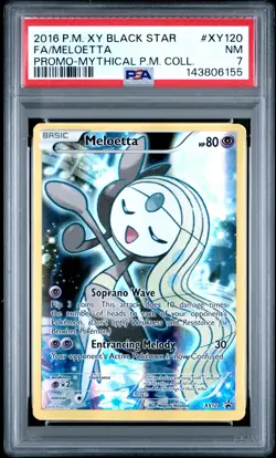 2016 POKEMON XY PROMO MYTHICAL POKEMON COLLECTION FULL ART/MELOETTA PSA 7 - Image 1