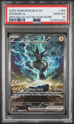 2025 POKEMON BLK EN-BLACK BOLT SPECIAL ILLUSTRATION RARE #166 ZEKROM EX PSA 10 - Image 1